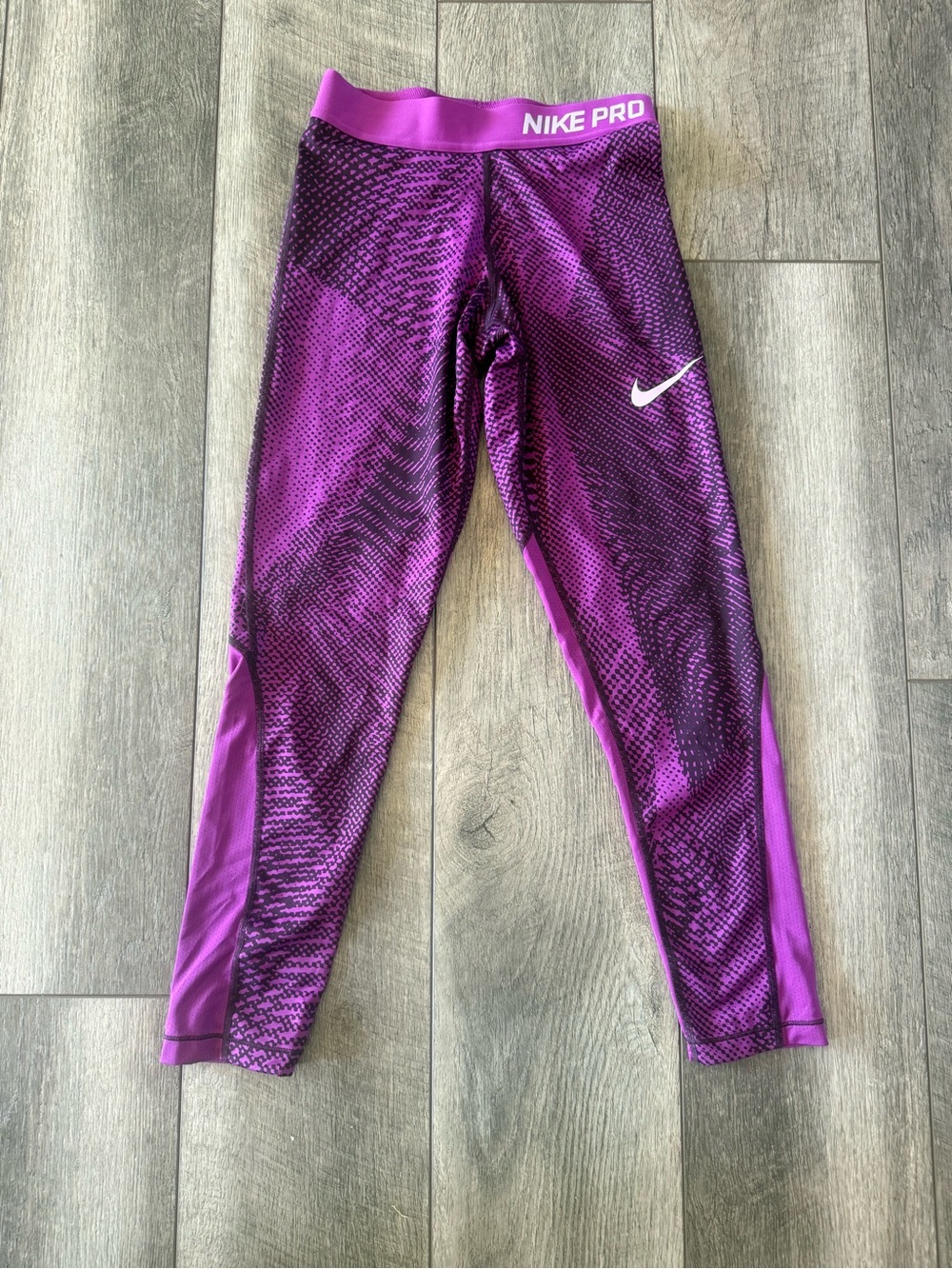 Nike Purple Patterned Girls' Performance Leggings